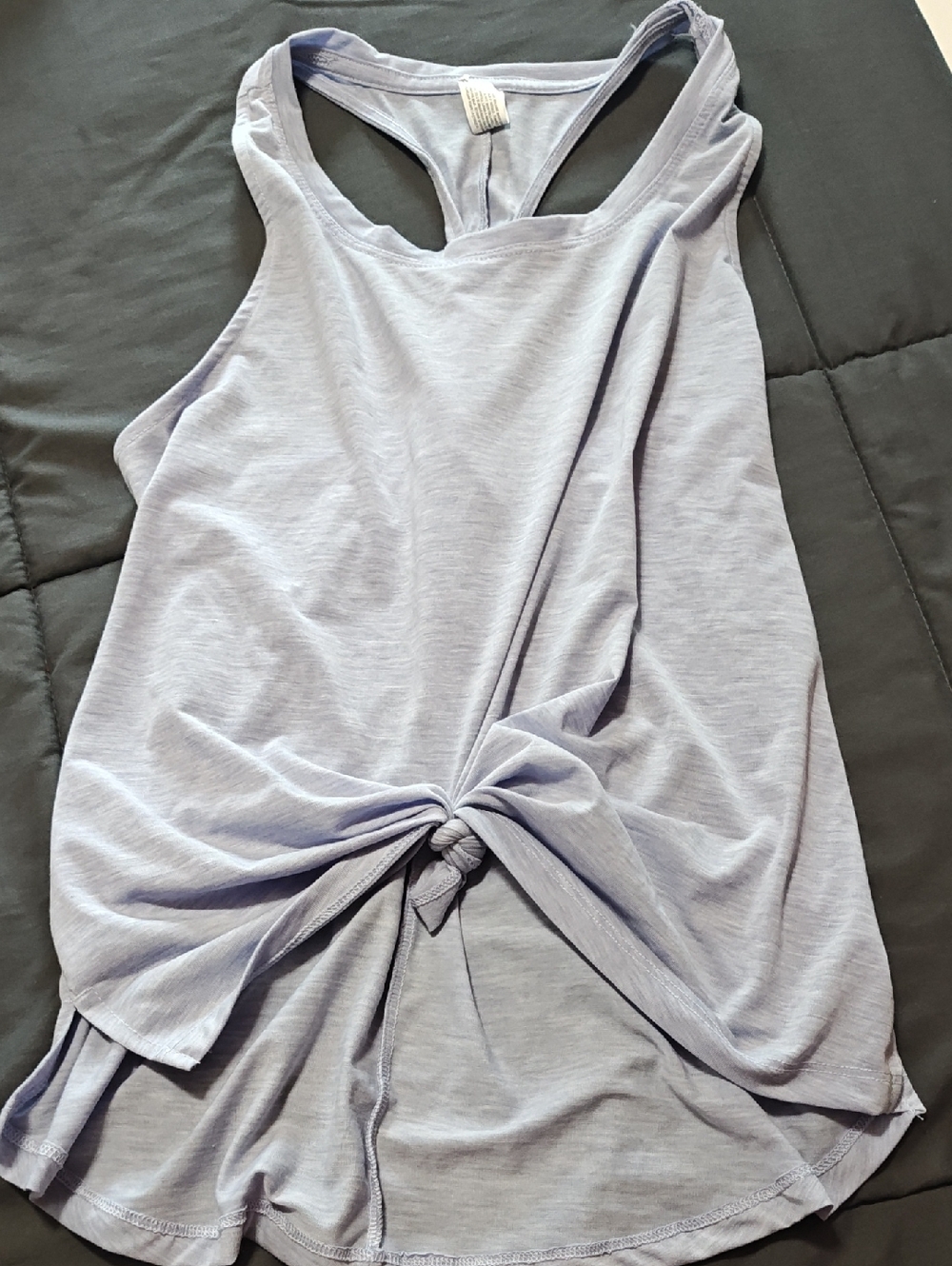 all in motion Light Lavender Knot-Front Racerback Tank